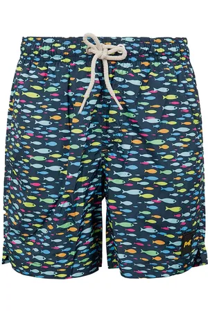 F**K Costume boxer blu con fantasia pesciolino multicolor neonato