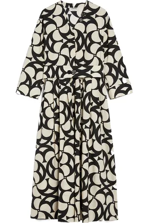 Max Mara Abito Alice chemisier in cotone stampato nero