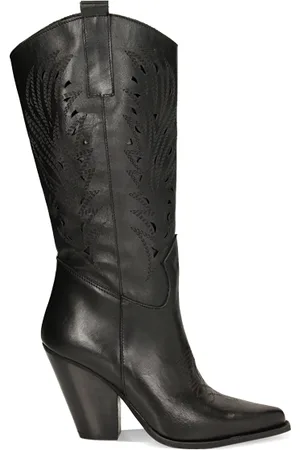 PrimaDonna Stivali texani neri in pelle, tacco 10 cm