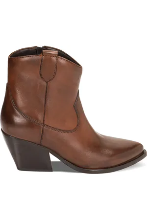 PrimaDonna Stivaletti texani marroni in pelle, tacco 7,4 cm