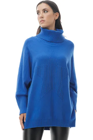 PrimaDonna Maglia blu-cobalto svasata con collo alto