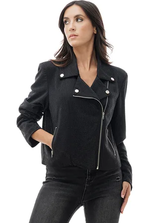 PrimaDonna Giubbino nero biker con strass neri