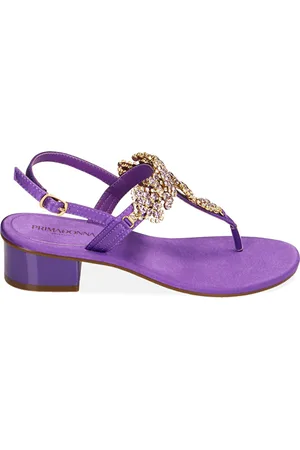 PrimaDonna Sandali infradito viola in raso, tacco 3,5 cm