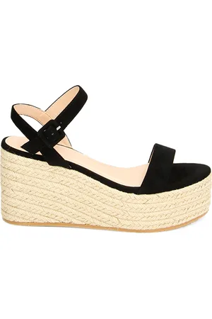 PrimaDonna Zeppe nere in microfibra, platform in rafia 8,5 cm
