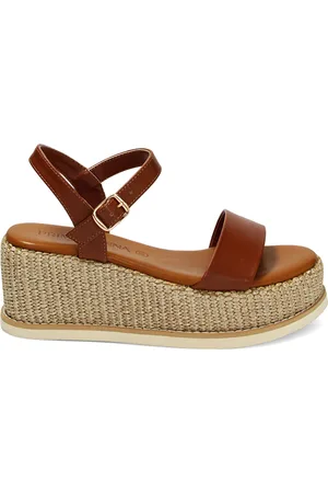 PrimaDonna Zeppe marroni, platform rafia 6,5 cm