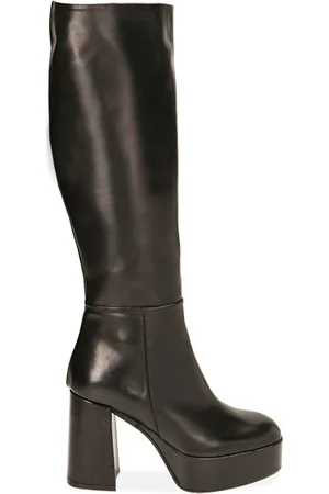 PrimaDonna Stivali platform neri in pelle, tacco 10 cm