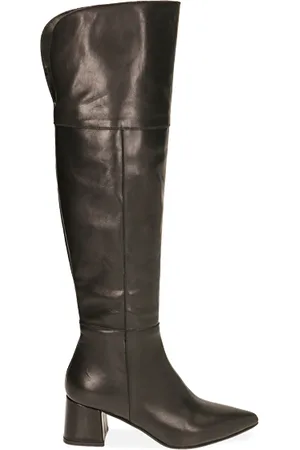 PrimaDonna Stivali overknee neri in pelle, tacco 6 cm