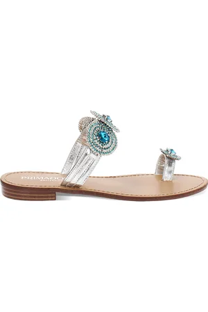 PrimaDonna Sandali bassi donna argento con pietre blu in laminato