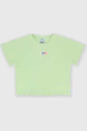 Primigi T-shirt in costina da bambina, verde