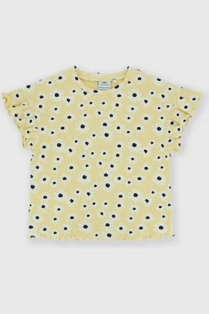 Primigi T-shirt in costina da bambina, giallo