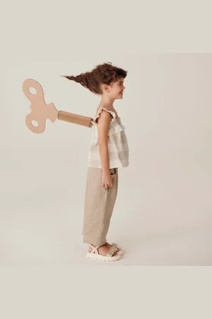 Primigi Pantalone in cotone-lino da bambina, verde