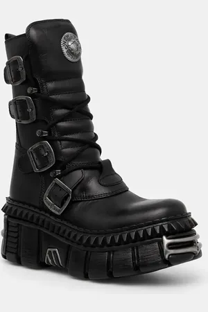 New Rock Stivaletti alla caviglia in pelle ITALI NEGRO NOMADA + TOWER CASCO + ACERO PICOS donna colore M-WALL373-S10