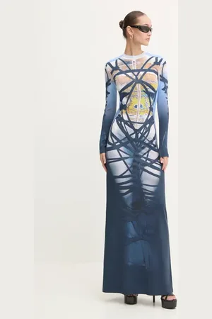 Y / PROJECT Vestito BONDAGE PRINT LONG SLEEVE DRESS colore 104DR006