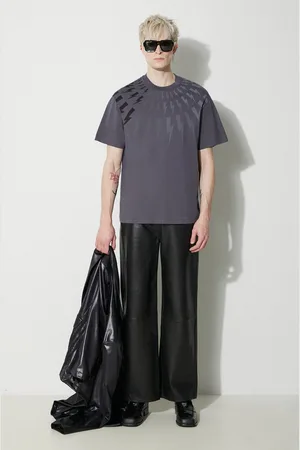 Neil Barrett T-shirt in cotone EASY DROPPED SHOULDER FAIRISLE uomo colore PBJT165.V502S.3644