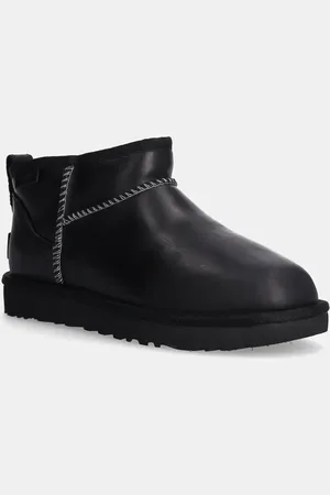 UGG Stivali da neve in pelle Classic Ultra Mini Lthr Regen colore 1163490-BLK