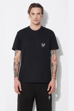 Neil Barrett T-shirt in cotone Slim Double Bolt uomo colore con applicazione MY70218R-Y523-001N
