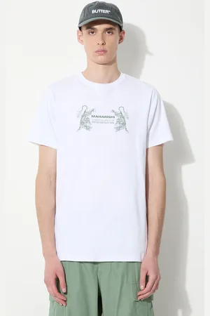 Maharishi T-shirt in cotone Double Tigers Miltype uomo colore 1305.WHITE