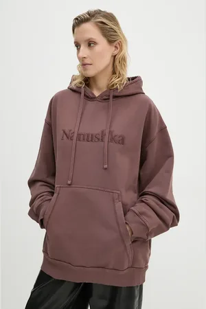 Nanushka Felpa in cotone EVER donna colore con cappuccio con applicazione NU24PFSH03378