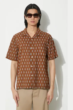 Universal Works Camicia in cotone Road Shirt uomo colore 30179.BROWN