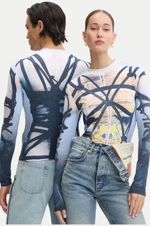 Y / PROJECT Camicia a maniche lunghe BONDAGE PRINT LONG SLEEVE FITTED TOP colore 104TO012