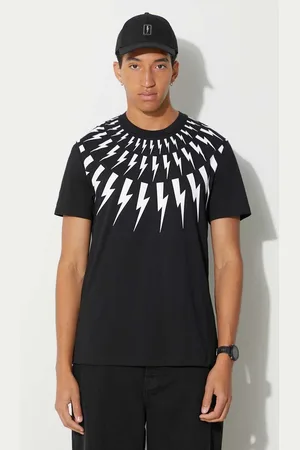 Neil Barrett Neil Barett t-shirt in cotone FAIRISLE THUNDERBOLT uomo PBJT007S.V501S.524
