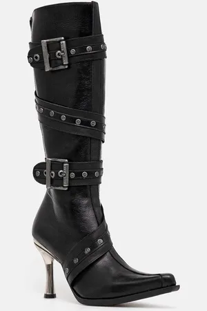 New Rock Stivali in pelle ITALI NEGRO + MALICIA TACON CARIBE ACERO donna colore M-9029-C10
