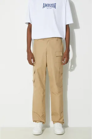 AMBUSH Pantaloni in cotone Slim Cargo Pants Tree colore BMCF001S24FAB