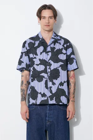 Neil Barrett Camicia in cotone Boxy Bold Flowers Print Short Sleeve Shirt uomo colore MY60214A-Y059-765N