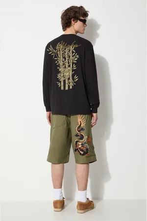 Maharishi Top a maniche lunghe in cotone Dragon Bamboo colore con applicazione 5080.BLACK