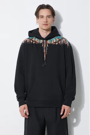 MARCELO BURLON Felpa in cotone Grizzly Wings Regular Hoodie uomo colore con cappuccio CMBB007S24FLE0021020