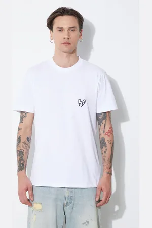 Neil Barrett T-shirt in cotone Slim Double Bolt uomo colore con applicazione MY70218R-Y523-100N