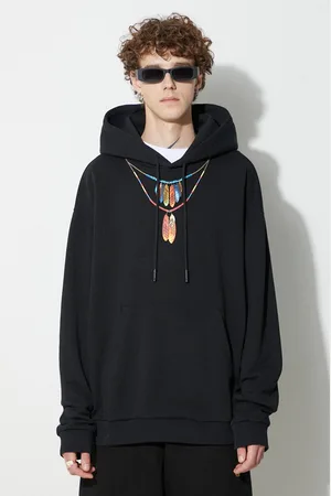 MARCELO BURLON Felpa in cotone Feather Necklace uomo