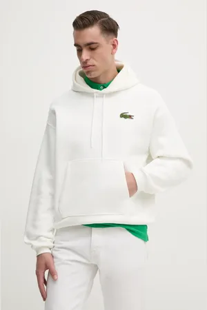 Lacoste Felpa in cotone uomo colore blu con cappuccio SH2754