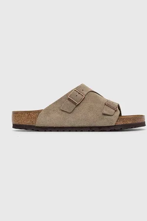 Birkenstock Ciabatte slide in camoscio uomo