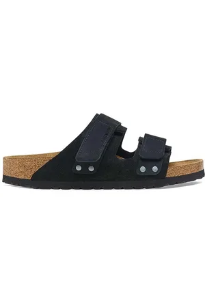 Birkenstock Ciabatte slide in camoscio Uji uomo colore 1024810