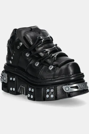 New Rock Sneakers in pelle ITALI NEGRO+ NOMADA NEGRO+ TOWER NEGRO E14 colore M.106.S70
