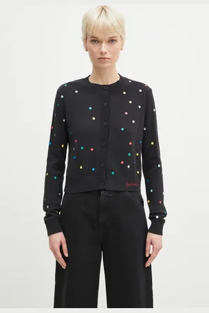 Fiorucci Cardigan in lana Confetti Dot Print Logo donna colore W02SPKCA337KN03BK01