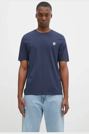 Maison Kitsuné T-shirt in cotone Fox Head Patch Regular Tee Shirt uomo colore con applicazione LM00104KJ0008