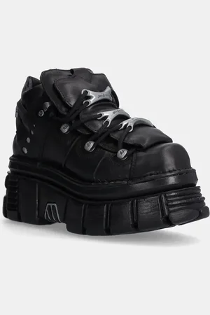 New Rock Sneakers in pelle Negro + Nomada Negro + Tower Negro Lateral E-14 colore M-106-S29