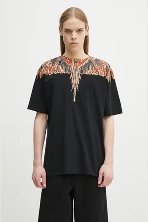MARCELO BURLON T-shirt in cotone Icon Wings Basic T-Shirt Black Orange uomo colore CMAA056S25JER0011020