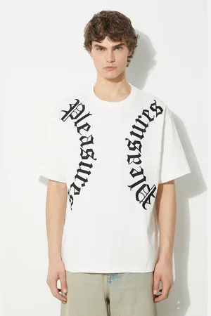 Pleasures T-shirt in cotone Harness Heavyweight T-Shirt uomo colore con applicazione P24SP010.WHITE