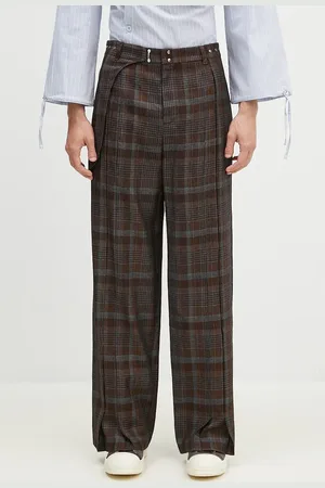 Andersson Bell Pantaloni in lana Soe Check Wrap Trousers colore apa753ml