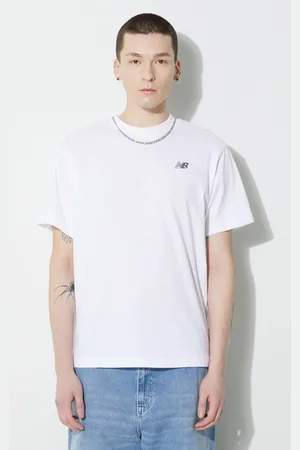 New Balance T-shirt in cotone Small Logo uomo colore con applicazione MT41509WT