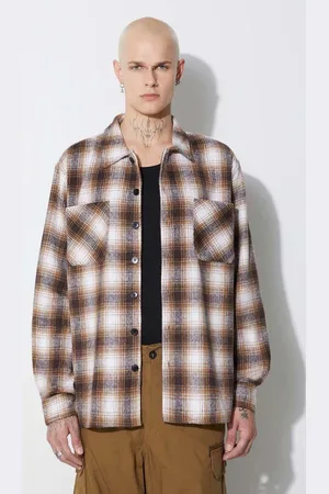 TAIKAN Camicia Heavyweight Plaid Shirt uomo TW0003.BRN