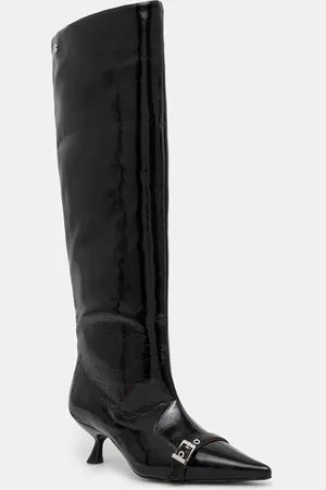 Ganni Stivali Eyelets Slouchy High Shaft Boot Naplack donna colore S2835
