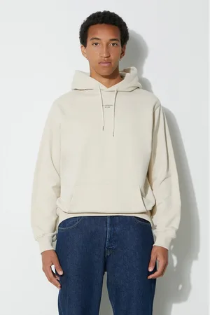Drôle de Monsieur Felpa in cotone Le Hoodie Slogan a Poche Classique uomo colore con cappuccio PERM-HO161-CO127-MT
