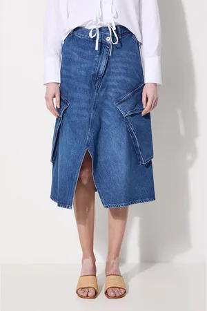 J.W.Anderson Gonna di jeans Cargo Pocket Midi Skirt colore DK0021.PG1560.800