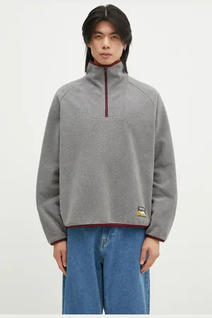 HUMAN MADE Felpa in pile Fleece Half-Zip Shirt colore con applicazione HM28CS019