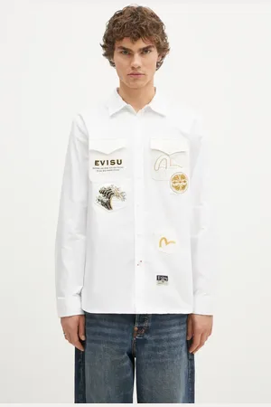 Evisu Camicia in cotone Logos & Wave Emb uomo colore 2EAHTM4SL7040