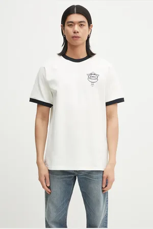 Drôle de Monsieur T-shirt in cotone Le T-Shirt Pique Drule Cup uomo colore con applicazione G-TS251-CO162-OW